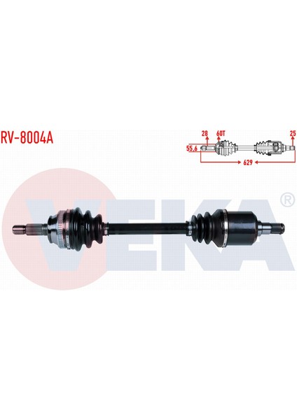 Land Rover Freelander (Ln) 2.0 Td M-T Abslı 60 Dıs Uzunluk 629MM 98-07 Komple Aks Sol Ön TDB104030
