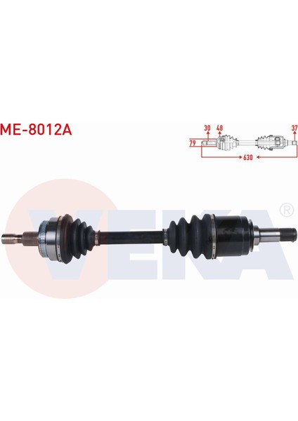 Mercedes M SERISI(W163)ML 270 Cdı Abslı 48 Dıs Uzunluk 630 mm 98-05 Komple Aks Sol Ön 163 330 01 01
