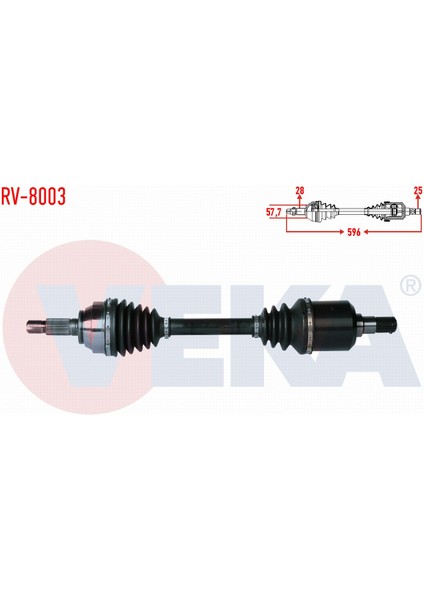 Land Rover Freelander (Ln) 2.0 Td Uzunluk 596MM 1998-2007 Komple Aks Sağ Ön TDB104980
