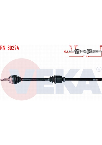 Renault Master Iı (Fd) 2.5 D S8U Abslı 51 Dıs Uzunluk 1118MM 98-10 Komple Aks Sağ Ön 77 11 135 279