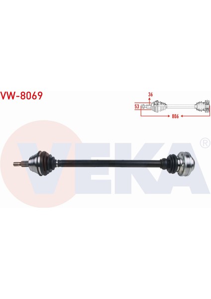 Vw Golf Iv (1j1) 1.9 Tdı 97-05 Komple Aks Sağ Ön Uzunluk 806MM 1J0407272BJ