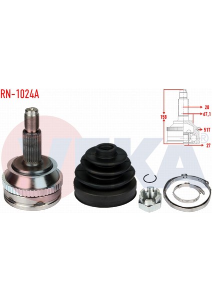 Renault Master Aks Kafası Sol-Sağ Ön Dış 7700102999