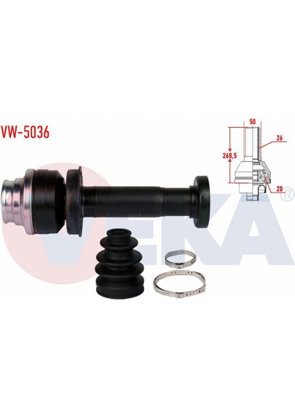 Volkswagen Transporter Aks Kafası Sağ Ön Iç 7H0498104L