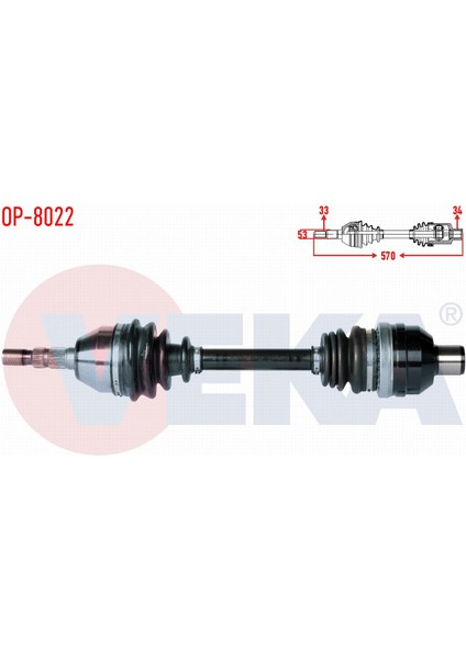 Opel Astra H 1.3 Cdtı Uzunluk 570MM 2004-2010 Komple Aks Sağ Ön 13189073|374600