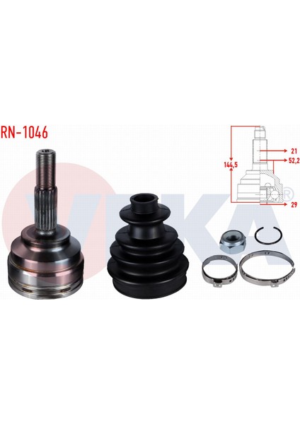 Renault Kangoo (Kc0/ 1) 1.5 Dcı Ince Freze Aks Kafası Sol-Sağ Ön Dış 7700110484