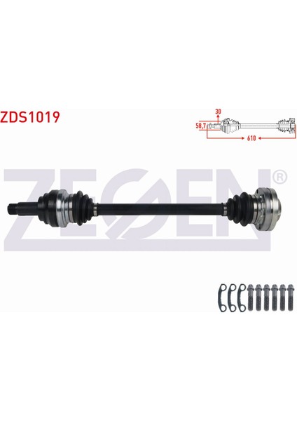 Bmw 320 D (E90) 2005-2011 Komple Aks Sol Arka Uzunluk 610MM 33207580946