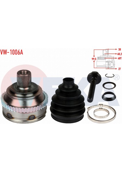 Volkswagen Transporter Aks Kafası Sol-Sağ Ön Dış 701498340CX