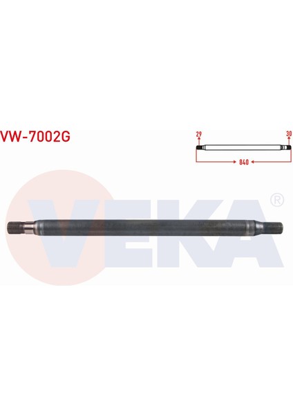 Volkswagen Crafter Aks Mili Arka Kısa Kalın Sol Güçlendirilmiş 29X30 Uzunluk 840MM 2E0501171E
