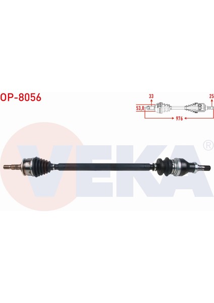 Opel Astra K 1.6 Cdtı M-T 2015- Komple Aks Ön Sağ Uzunluk 976MM 95522373|13403129