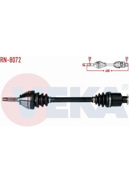 Dacıa Logan Pıck-Up 1.5 Dcı Uzunluk 630MM 2007- Komple Aks Sol-Sağ Ön 6001544964|8201074126