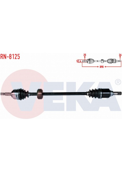 Dacıa Dokker 1.5 Dcı Uzunluk 898MM 2012- Komple Aks Sağ Ön 391002807R|391006130R|391006276R