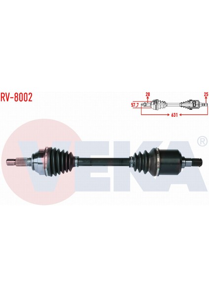 Land Rover Freelander (Ln) 2.0 Td Uzunluk 631MM 1998-2007 Komple Aks Sol Ön TDB104990|TDB104980
