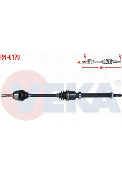 Renault Clıo Iv 0.9 Tce Uzunluk 909MM 2012- Komple Aks Sağ Ön 391008834R|391009101R