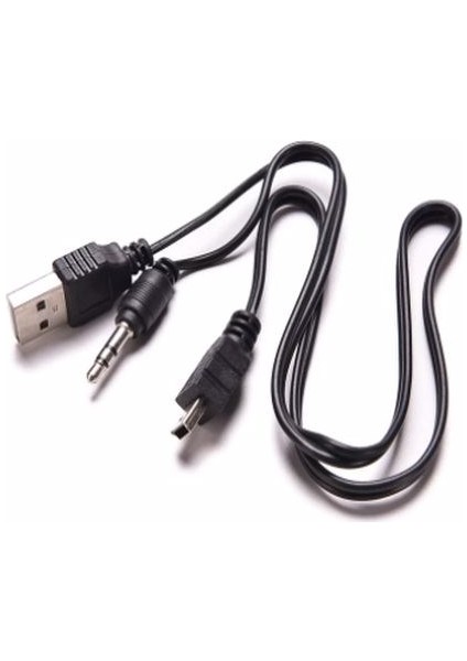 Müzik Kutusu Şarj Kablosu USB Mini Erkek USB 2.0 5 Pin+3.5mm Jack Aux Ses Jack