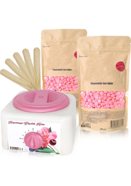 2 Adet Pudralı Ağda 250 gr + Ağda Makinesi + Spatula Seti
