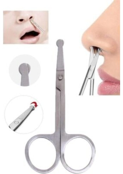 Gümüş Paslanmaz Burun Makası İstenmeyen Kılları Temizlemek İçin Kullanım 1 Adet