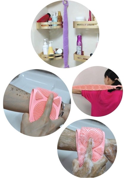 Çift Taraflı Banyo Hamam Lifi Silikon Masajlı Yumuşak Duş Lifi Uzun Ömürlü Hazır Banyo Kesesi fiyatları