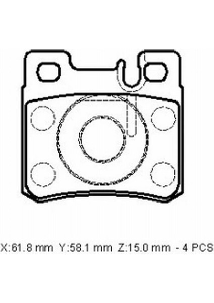 Mercedes 190- W201- 83/93 Arka Fren Balatası (Kablosuz)(Disk) (61,8X58,1X13,5)(BRAMAX) A0024200120