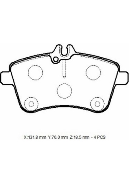 Mercedes B Class- W245- 05/09 Ön Fren Balatası (KABLOSUZ)(DISK)(131.8X70X18.5)(BRAMAX) A1694200120