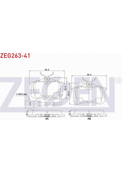 Polo (9n_) 1.6i 16V 2001-2012 Arka Fren Balatası Fişli JZW698451F