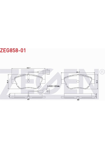 Fıat Lınea 1.3 Mjt 2007- Ön Fren Balatası Fişli DCP1001482-1