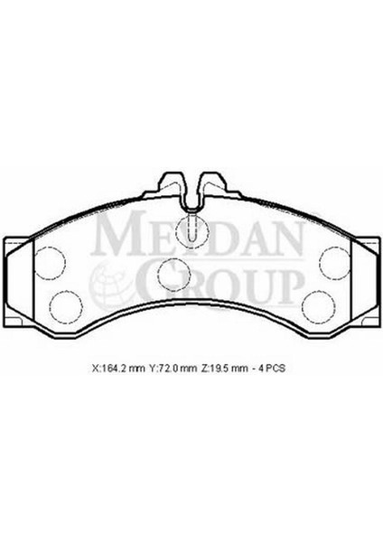 Mercedes Sprınter- 00/07 Ön Fren Balatası (KABLOSUZ)(DISK)(164,2X72X19,5) (Fmk) A0044201520