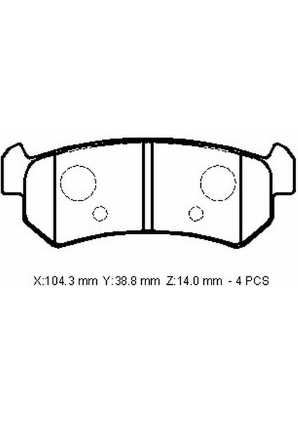 Chevrolet Lacettı- Hb- 04/11 Arka Fren Balatası (Disk) (104,4X38,8X14)(BRAMAX) 96405131