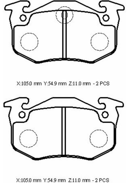 Peugeot 206- Hb- 99/09 Arka Fren Balatası (Disk) (105X54,9X11) (Bramax) 7701204664
