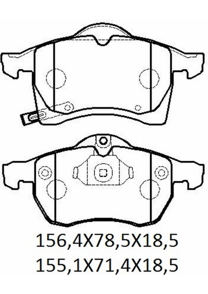 Opel Astra- G- Sd/hb- 99/09 Ön Fren Balatası (DISK)(156,4X78,5X18,5/155,1X71,4X18,5)(BRAMAX) 93179708