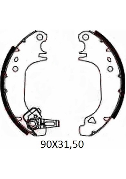 Peugeot 106- 97/01 Arka Fren Pabucu (90X31,50) (Bramax) 4241.L3 fırsatları