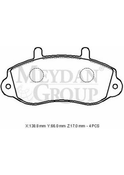 Opel Movano- 04/06 Ön Fren Balatası 1,9/2,2/2,5/2,8 (DISK)(138,8X66X17) (Bramax) 7701205294