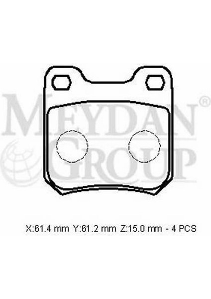 Opel Omega- B- 94/98 Arka Fren Balatası (Kablosuz)(Disk) (61,4X61,2X15) (Bramax) 91145710