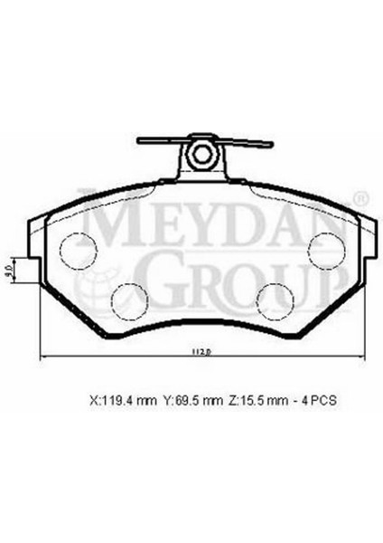 Seat Toledo- 96/98 Ön Fren Balatası (Disk) (119,4X69,5X15,5) (Bramax) 357698151E