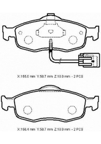 Ford Mondeo- 93/00 Ön Fren Balatası (2 Kablolu) (Disk) (155X58,7X18/15 6.4X58.7X18) (Bramax) 1022079 fırsatları