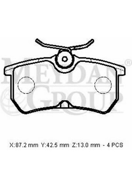 Ford Focus- Sd/hb- 98/05 Arka Fren Balatası 1,4/1,6/1,8/2,0 (Disk) (87,2X42,5X13) (Bramax) 98AB-2M008-BA