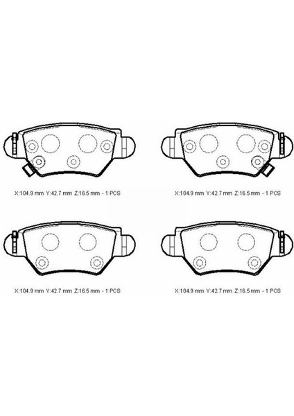 Opel Zafıra- 99/04 Arka Fren Balatası 1,6/1,8/2,0 (Disk) (104,9X42,7X16,5) (Bramax) 9195685 fırsatları