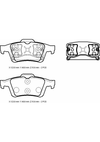 Volvo S40- 08/12 Arka Fren Balatası (Disk) (123X48X15,6) (Bramax) 4387371