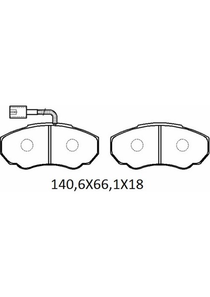 Fıat Ducato- 02/06 Ön Fren Balatası 1,9/2,0/2,5/2,8 (2 Kablolu)(Disk) (140,6X66,1X18) (Fmk) 4254.58 fırsatları