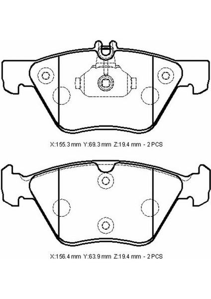 Mercedes S Class- W220- 00/05 Ön Fren BALATASI(KABLOSUZ)DISK(155,3X69,3X19,4/156,4X63,9X19,4)BRAMAX A0044200720