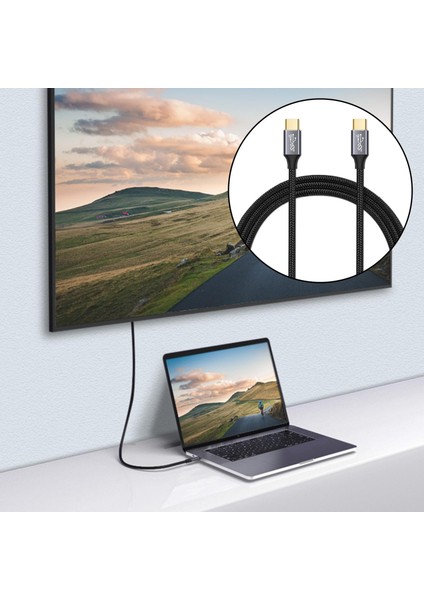 USB C-Usb C Kablo Tipi C3.1 10GB / 5A 100W Veri Kablosu Adaptörü 1.5m (Yurt Dışından)