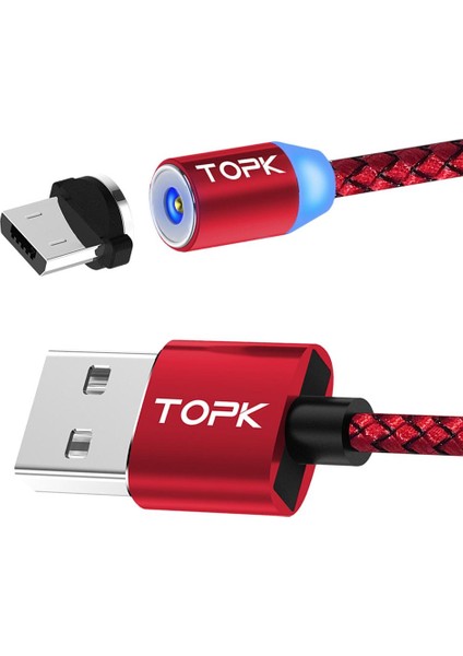 Mikro USB Kablosu, LED Ekran USB Şarj Kablosu Olan Android Şarj Cihazı, Hızlı - Kırmızı (Yurt Dışından)