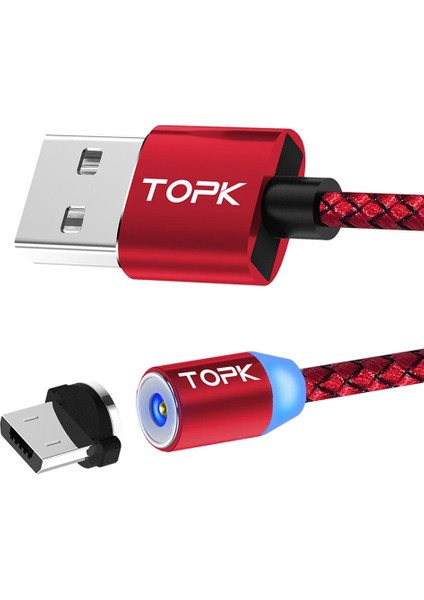 Mikro USB Kablosu, LED Ekran USB Şarj Kablosu Olan Android Şarj Cihazı, Hızlı - Kırmızı (Yurt Dışından)