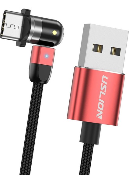 540 ° Şarj USB Kablosu 360 ° ve 180 ° Tip USB Kırmızı 0.5m Tip-C (Yurt Dışından)