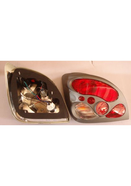 Ford Fıesta- 00/02 Modifiye Stop Lambası Sağ/sol Set 2 Parça Gri/kırmızı/beyaz (Tyc) -