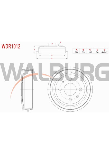 Fıat Tempra 1.6i 1992-1999 Fren Kampanası Arka 4 Delik 214X59X180X54 46819776
