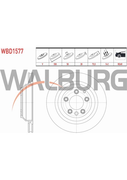 Porsche Cayenne 3.0 Tdı - 3.2i 2002-2010 Fren Diski Arka Havalı 5 Bjn 358X28X85X73,5 95535240300