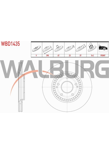 Ssangyong Tıvolı 1.6 - 1.6 Xdı 2015- Fren Diski Ön Havalı 5 Bjn 298X23X67X37 4144135001|4144135000