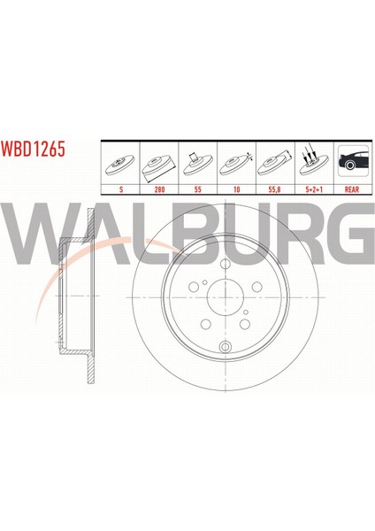 Toyota Avensıs 1.6 Vvt-I 2003-2008 Fren Diski Arka Düz 5 Bjn 280X10X55X55,8 42431 05030