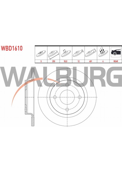 Ford Fıesta Fren Diski Arka Düz 4 Bjn 253X12X63,5X40,1 H1BC2A315AB