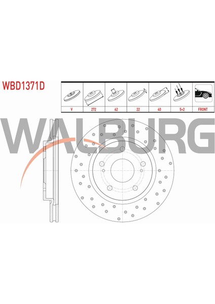 Suzukı Swıft Fren Diski Ön Havalı Performans Delikli 5 Bjn 272X22X62X40 5531170L00000